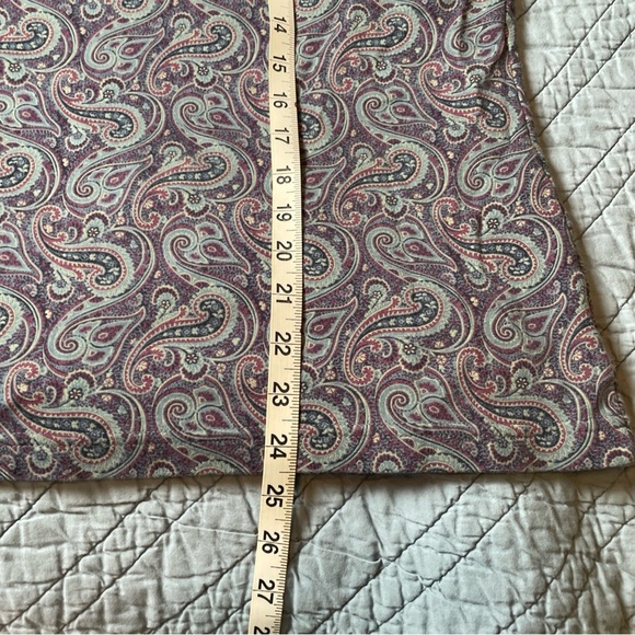 Lands End Turtleneck Women's 1X (16W-18W) Blue Purple Paisley Thermal Vintage - Picture 9 of 9